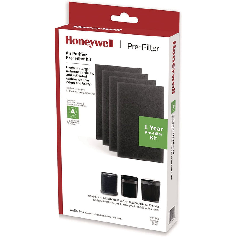 Honeywell Pre-Cut Carbon Air Purifier Pre-Filter, 14.17" x 17.28" x 0.2", 4/Box (HRFA300)