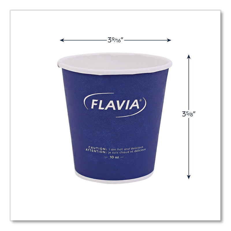 Flavia Paper Hot Beverage Cups, 10 oz., Blue, 100 Cups/Pack, 10 packs/Carton (25200018)