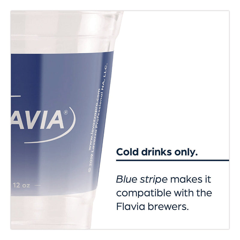 Flavia Plastic Cold Cups, 12 oz., Clear/Blue, 900/Carton (25200058)