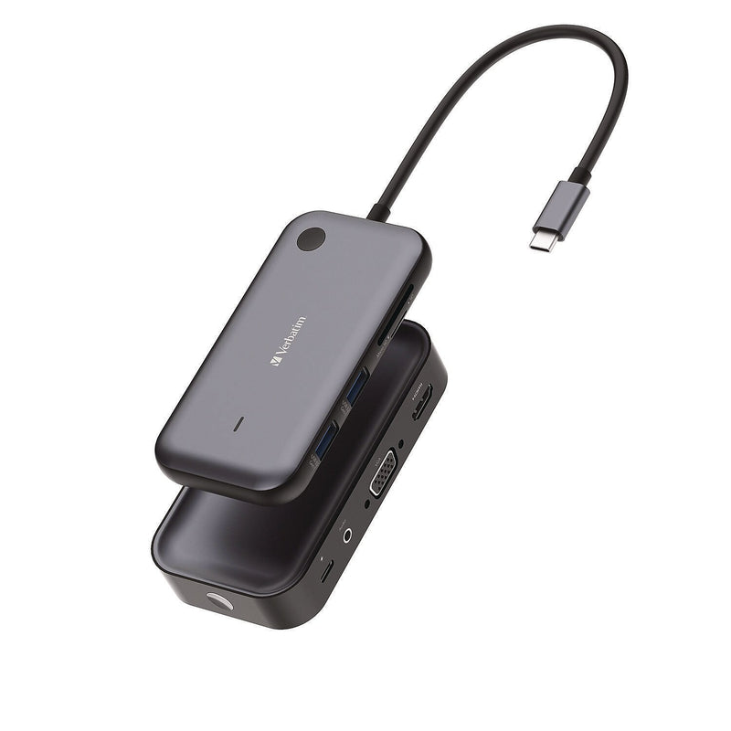 Verbatim Share My Screen USB-C to USB-A/VGA/HDMI Audio/Video Adapter, Gray (32146)