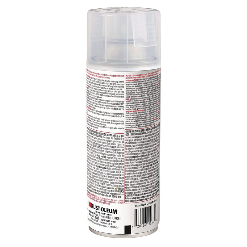 Rust-Oleum Specialty Lacquer Spray Paint, Gloss Clear, 12 oz. (1906830)