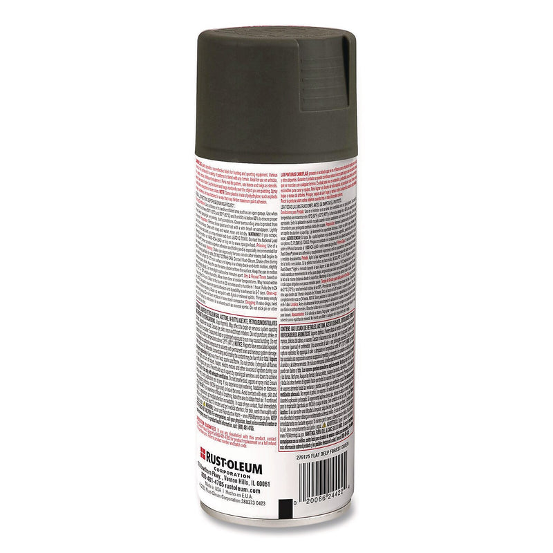 Rust-Oleum Camouflage Spray Paint, Flat Deep Forest Green, 12 oz. Aerosol Can, 6/Carton (279175)