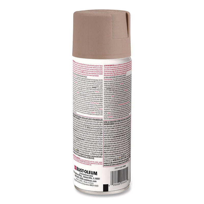 Rust-Oleum Camouflage Spray Paint, Flat Khaki, 12 oz. Aerosol Can, 6/Carton (279177)