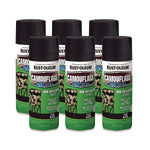 Rust-Oleum Camouflage Spray Paint, Flat Black, 12 oz. Aerosol Can, 6/Carton (279179)