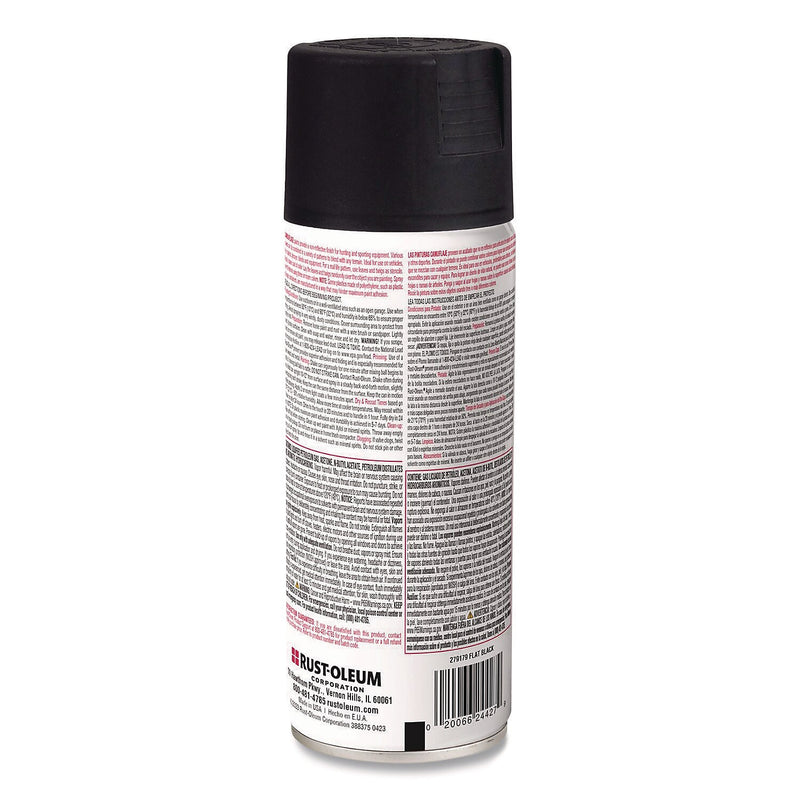 Rust-Oleum Camouflage Spray Paint, Flat Black, 12 oz. Aerosol Can, 6/Carton (279179)