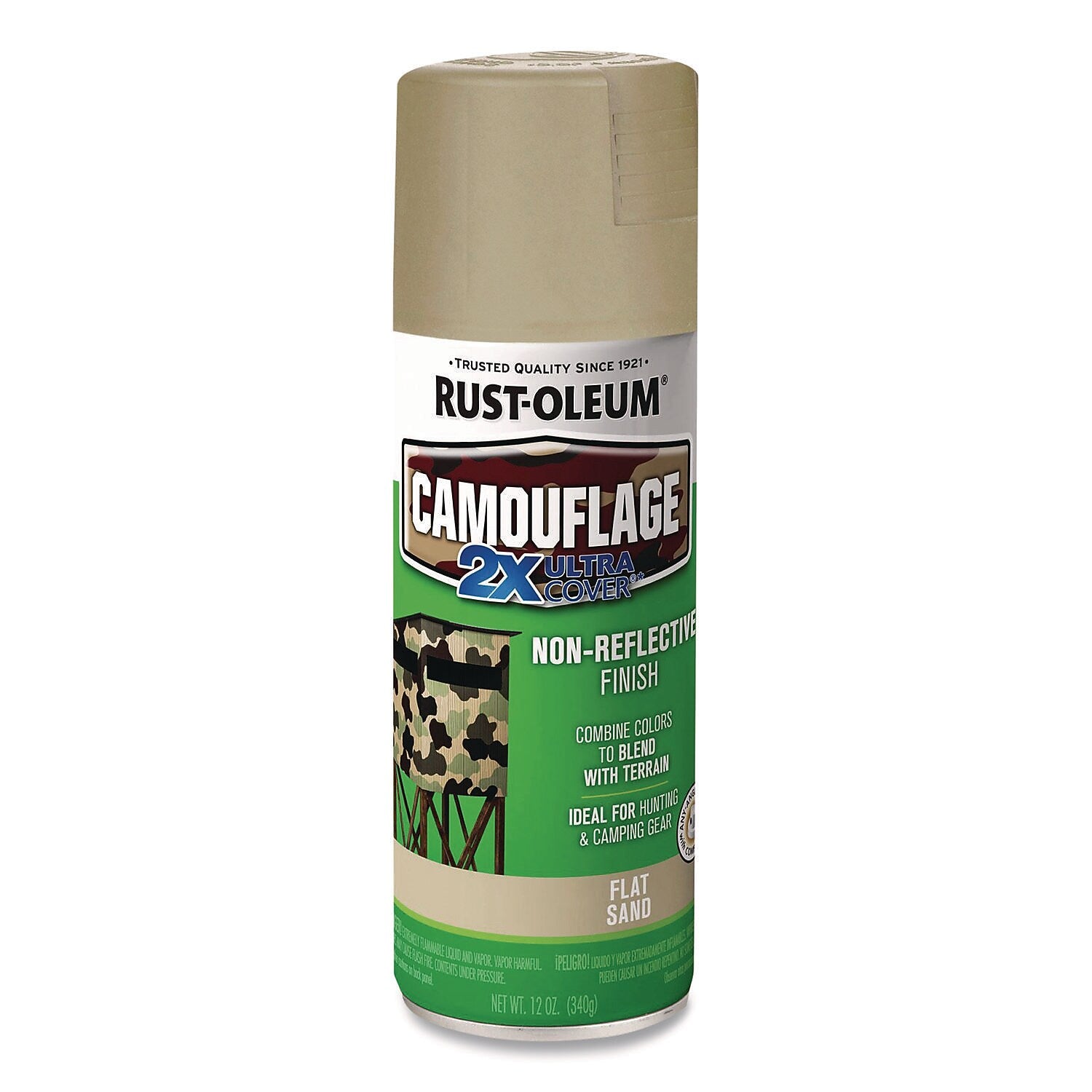 Rust-Oleum Camouflage Spray Paint, Flat Sand, 12 oz. Aerosol Can, 6/Carton (339004)