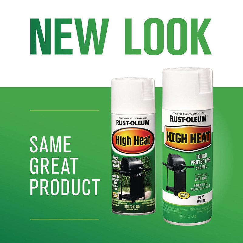 Rust-Oleum High Heat Enamel Spray Paint, Flat White, 12 oz. Aerosol Can (7751830)