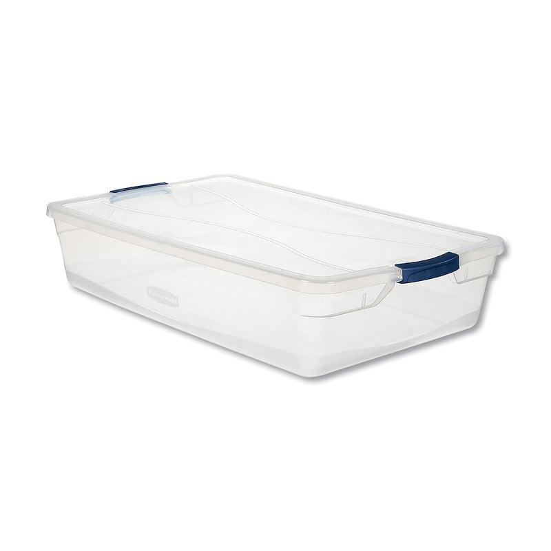 Rubbermaid Clever Store 41 Quart Basic Latch-Lid Container with Lid, Plastic, Clear (RMCC410001)