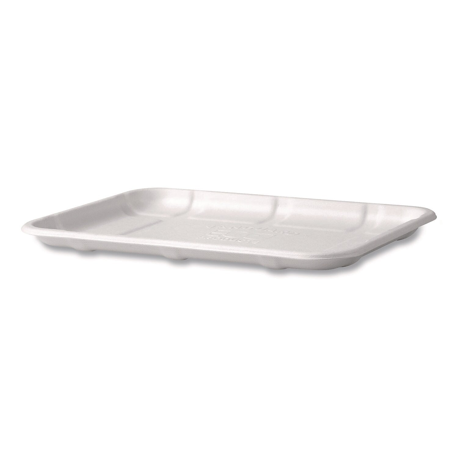 Eco-Products Sugarcane Fiber Meat and Produce Food Trays, White, 400/Carton (EP-MP2SNFA)