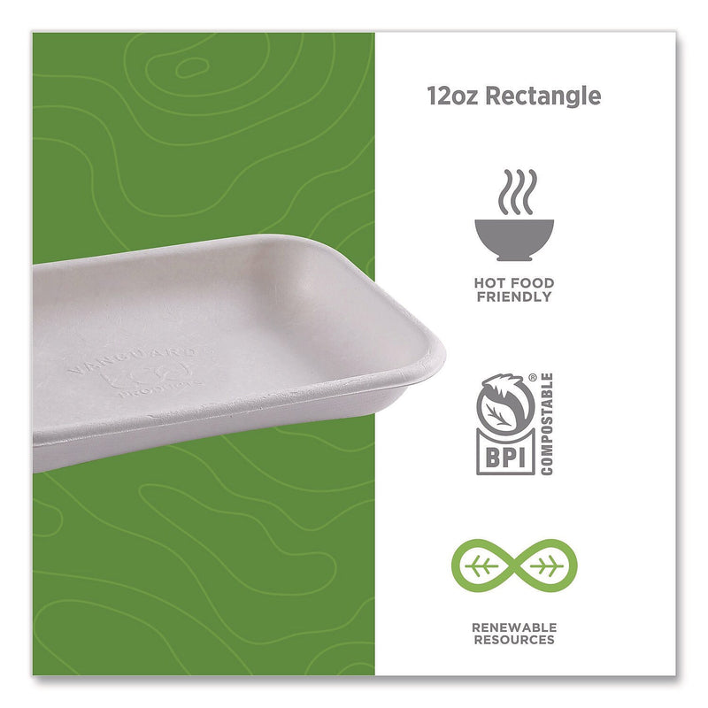 Eco-Products WorldView Vanguard Sugarcane Fiber Container, White, 400/Carton (EP-SCRC12NFA)