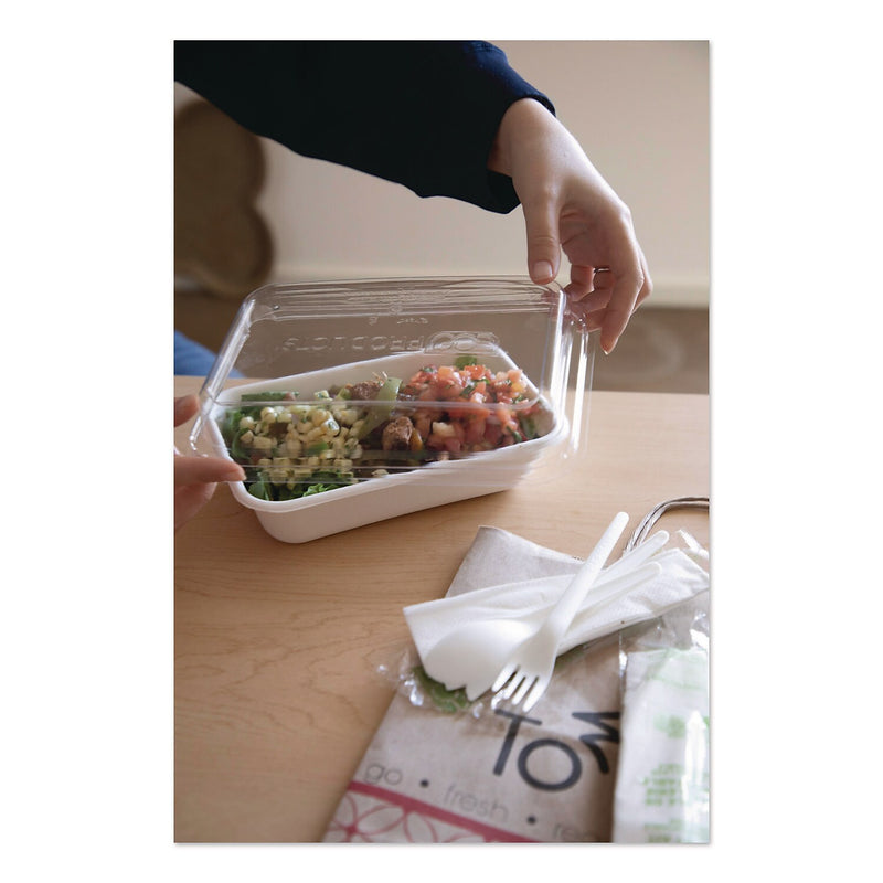 Eco-Products WorldView Vanguard Sugarcane Fiber Container, White, 400/Carton (EP-SCRC32NFA)