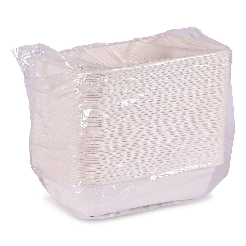 Eco-Products WorldView Vanguard Sugarcane Fiber Container, White, 400/Carton (EP-SCRC32NFA)