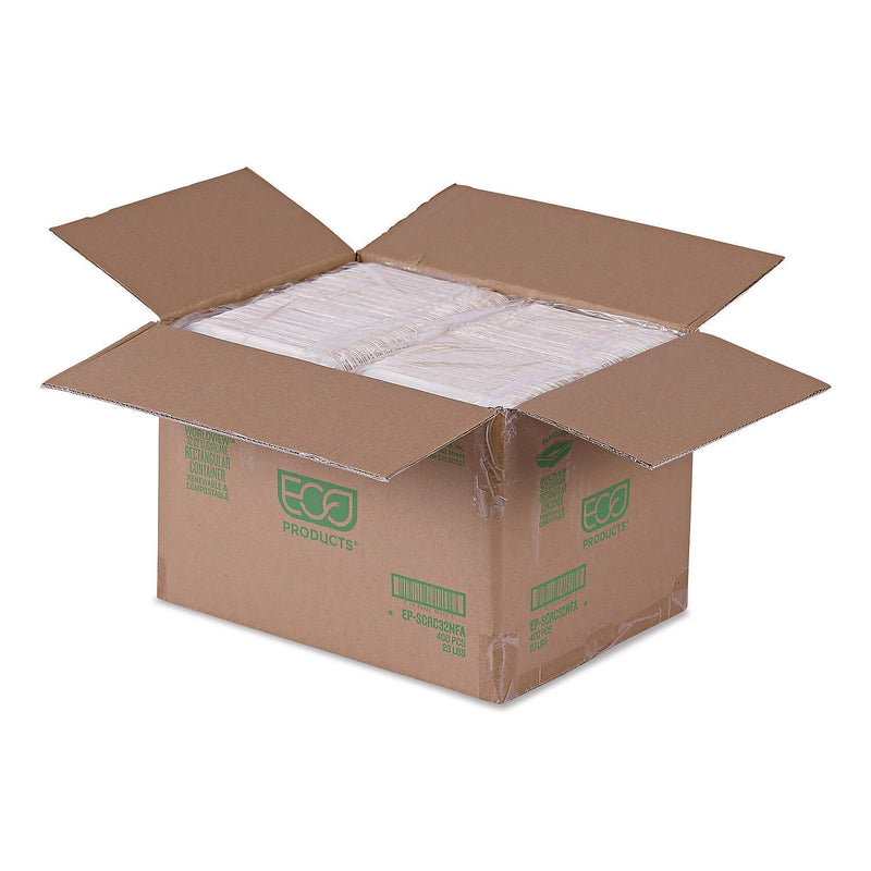 Eco-Products WorldView Vanguard Sugarcane Fiber Container, White, 400/Carton (EP-SCRC32NFA)