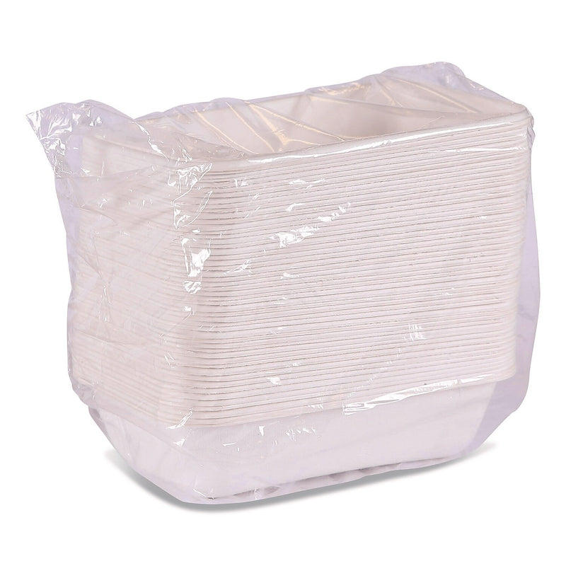 Eco-Products WorldView Vanguard Sugarcane Fiber Container, White, 400/Carton (EP-SCRC32NFA)