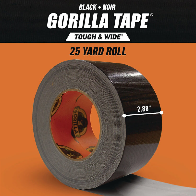 Gorilla Heavy Duty Duct Tape, 2.88" x 25 yds., Black (106425)