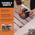 Gorilla Heavy Duty Duct Tape, 2.88" x 25 yds., Black (106425)