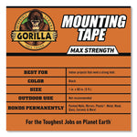 Gorilla Max Strength Indoor Mounting Tape, 1" x  1.67 yds., Black (112962)