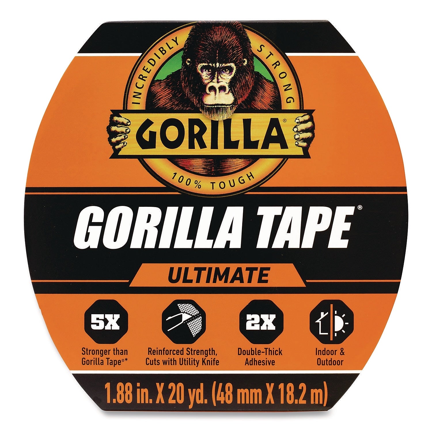 Gorilla Ultimate Heavy Duty Duct Tape, 1.88" x 20 yds., Black (113499)
