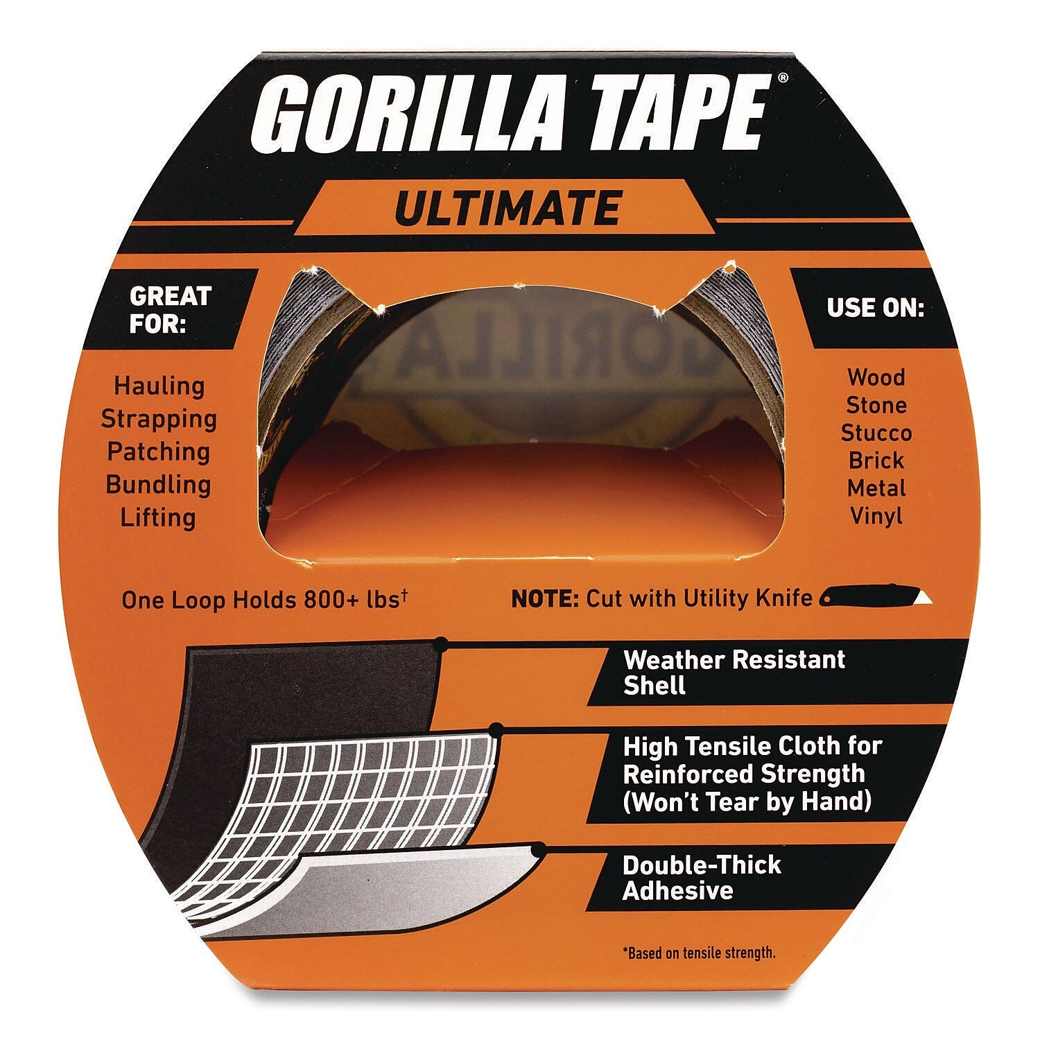 Gorilla Ultimate Heavy Duty Duct Tape, 1.88" x 20 yds., Black (113499)