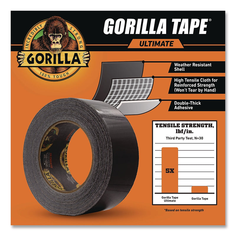 Gorilla Ultimate Heavy Duty Duct Tape, 1.88" x 20 yds., Black (113499)