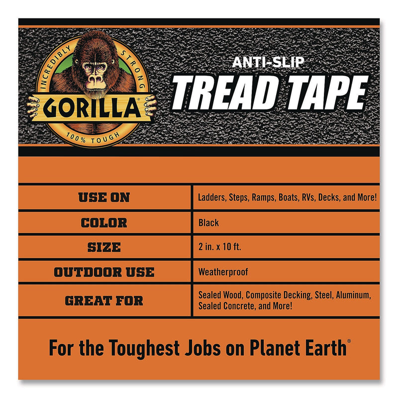 Gorilla Anti-Slip Safety Tape, 3" Core, 2" x 10 ft., Black (115944)