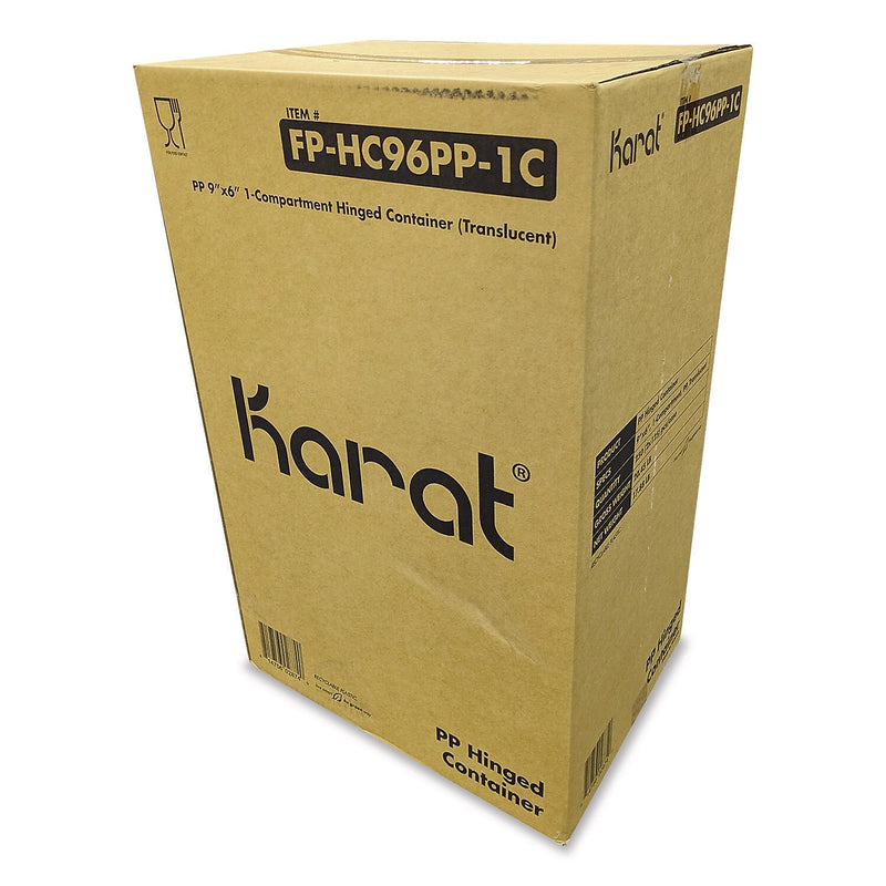 Karat Polypropylene Plastic Hinged Container, Clear, 125/Pack, 2 Packs/Carton (FP-HC96PP-1C)