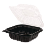 Karat Polypropylene Plastic Hinged Container, Black/Clear, 50/Pack, 6 Packs/Carton (FP-PHC66PP-1C)