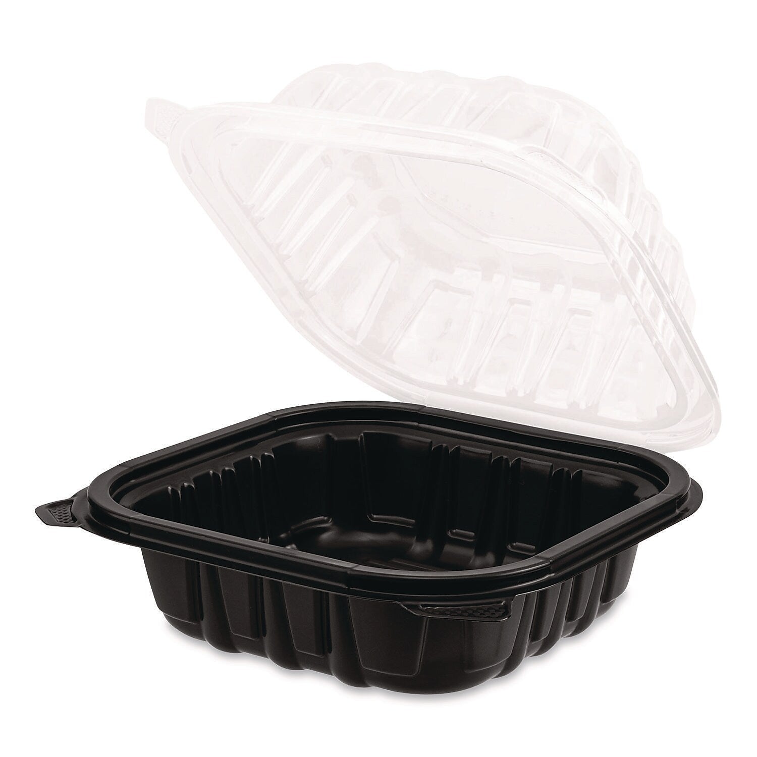 Karat Polypropylene Plastic Hinged Container, Black/Clear, 50/Pack, 6 Packs/Carton (FP-PHC66PP-1C)