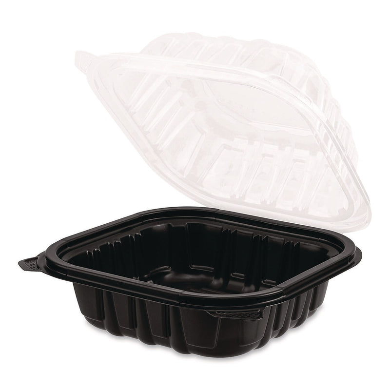 Karat Polypropylene Plastic Hinged Container, Black/Clear, 50/Pack, 6 Packs/Carton (FP-PHC66PP-1C)