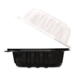 Karat Polypropylene Plastic Hinged Container, Black/Clear, 50/Pack, 6 Packs/Carton (FP-PHC66PP-1C)
