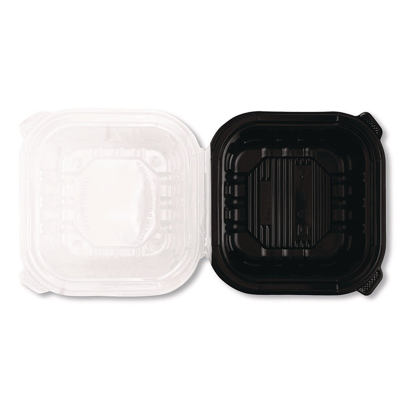 Karat Polypropylene Plastic Hinged Container, Black/Clear, 50/Pack, 6 Packs/Carton (FP-PHC66PP-1C)