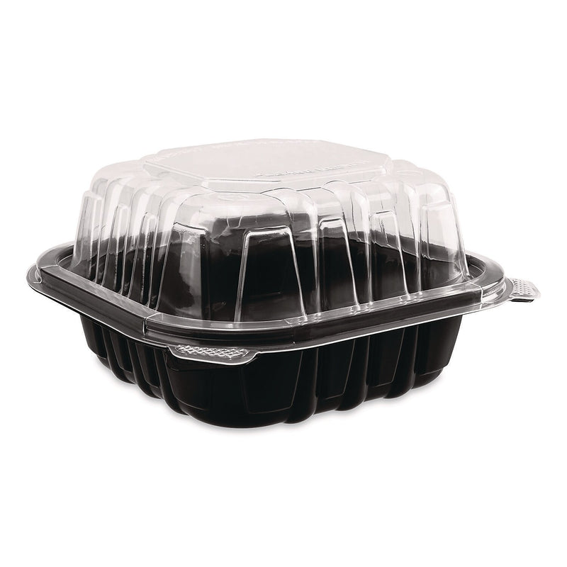 Karat Polypropylene Plastic Hinged Container, Black/Clear, 50/Pack, 6 Packs/Carton (FP-PHC66PP-1C)