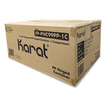 Karat Polypropylene Plastic Hinged Container, Black/Clear, 50/Pack, 3 Packs/Carton (FP-PHC99PP-1C)