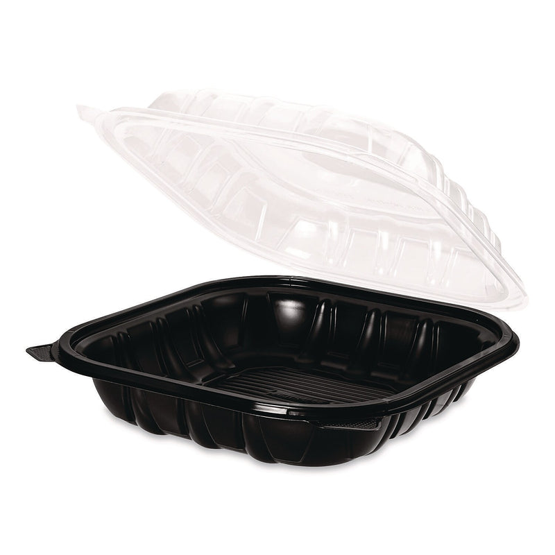 Karat Polypropylene Plastic Hinged Container, Black/Clear, 50/Pack, 3 Packs/Carton (FP-PHC99PP-1C)
