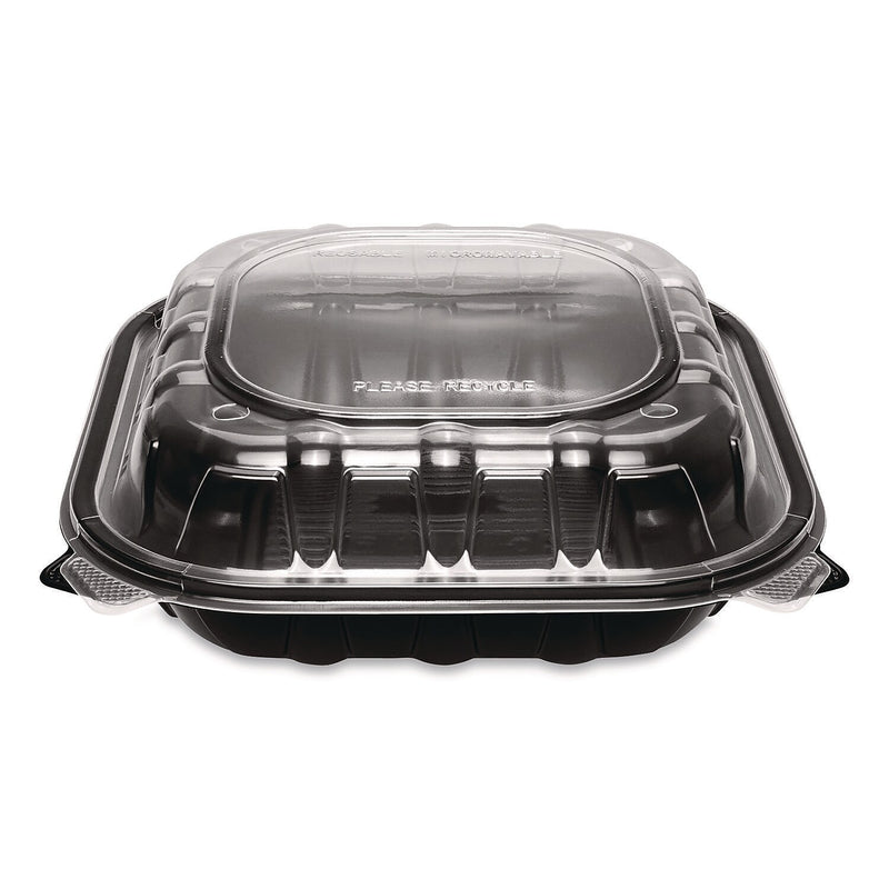 Karat Polypropylene Plastic Hinged Container, Black/Clear, 50/Pack, 3 Packs/Carton (FP-PHC99PP-1C)