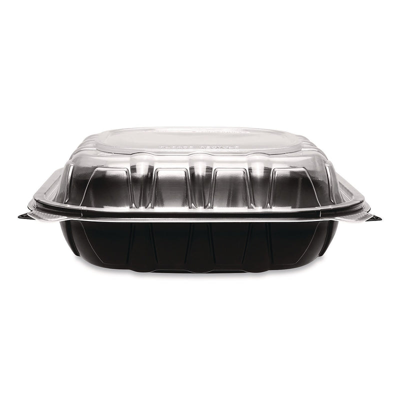 Karat Polypropylene Plastic Hinged Container, Black/Clear, 50/Pack, 3 Packs/Carton (FP-PHC99PP-1C)