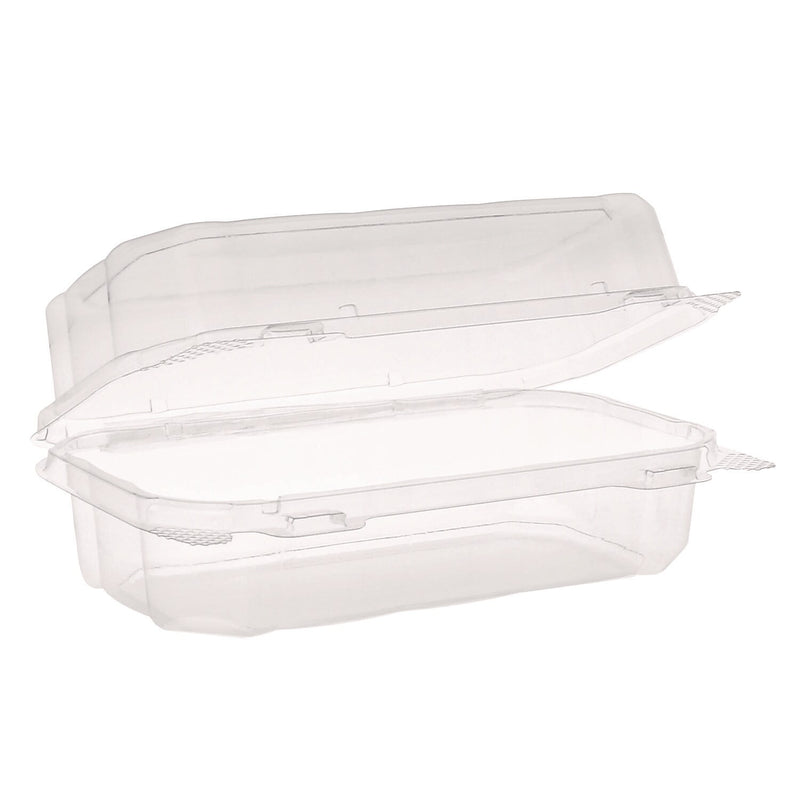 Pactiv Evergreen Plastic Hoagie Hinged Lid Container, Clear, 220/Carton (YCASH3011UCH)