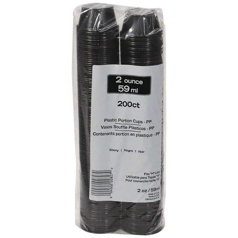 Pactiv Evergreen 2 oz. Portion Cup, Black, Plastic, 2,400/Carton (YSPP200EA)