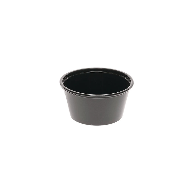 Pactiv Evergreen 2 oz. Portion Cup, Black, Plastic, 2,400/Carton (YSPP200EA)