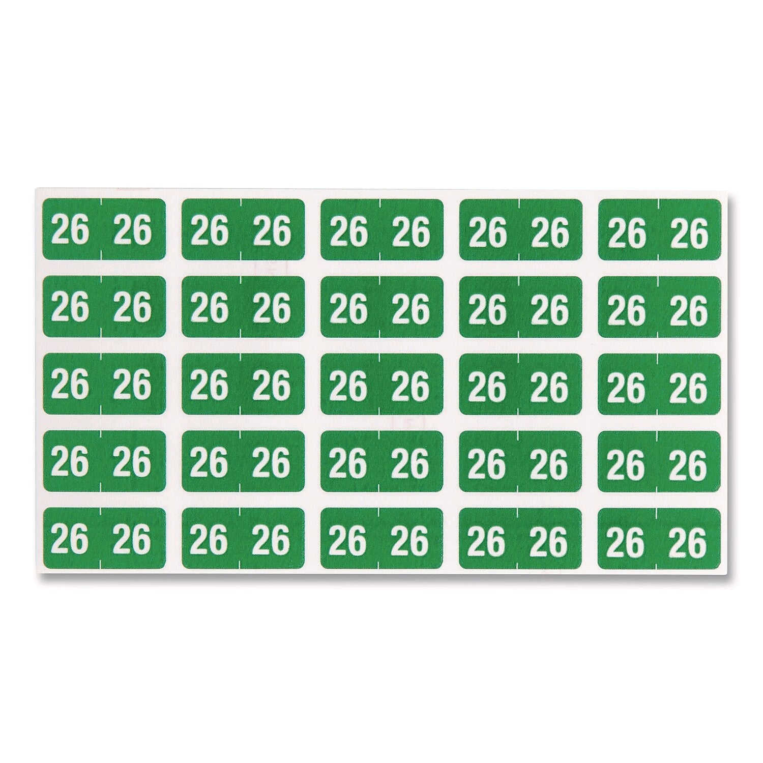 Smead Yearly End Tab File Folder Labels, 0.5" x 1", Green, 25/Sheet, 10 Sheets/Pack (67926)
