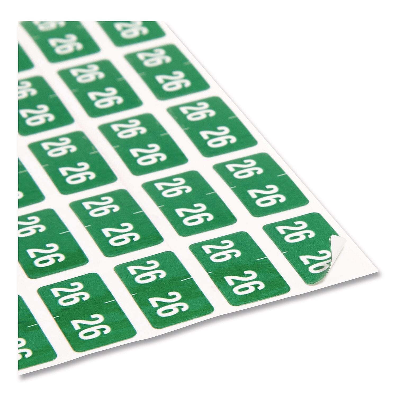 Smead Yearly End Tab File Folder Labels, 0.5" x 1", Green, 25/Sheet, 10 Sheets/Pack (67926)