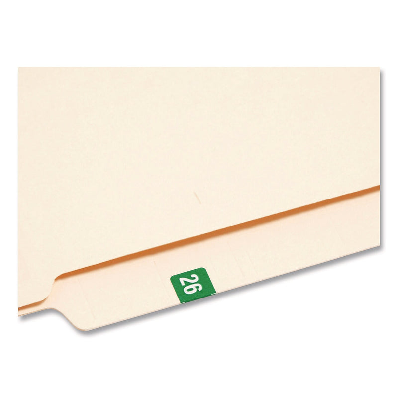 Smead Yearly End Tab File Folder Labels, 0.5" x 1", Green, 25/Sheet, 10 Sheets/Pack (67926)