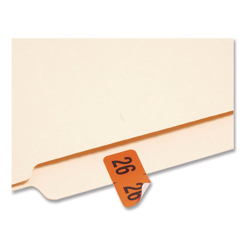 Smead Yearly End Tab File Folder Labels, 0.75" x 1.5", Orange, 500/Roll (68326)
