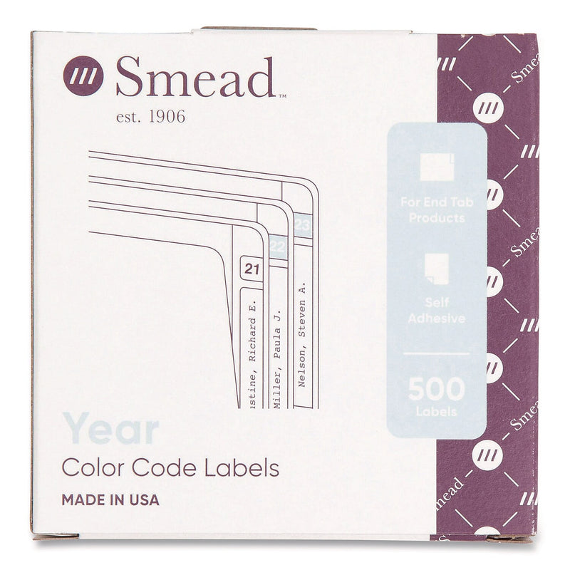 Smead Yearly End Tab File Folder Labels, 0.75" x 1.5", Orange, 500/Roll (68326)