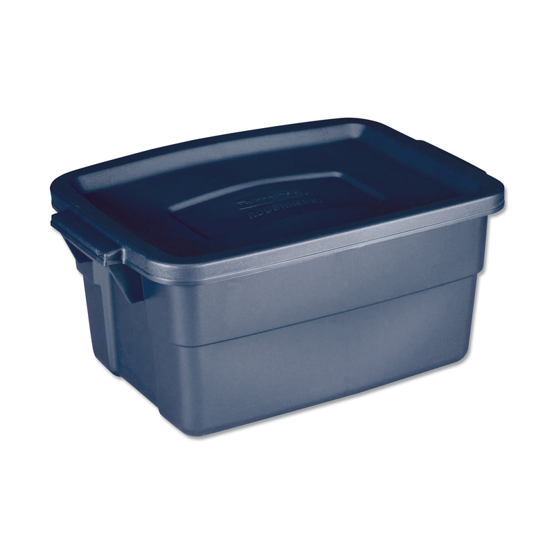 Rubbermaid Roughneck 12 Qt. Storage Box with Lid, Plastic, Dark Indigo Metallic (UNXRMRT030003)
