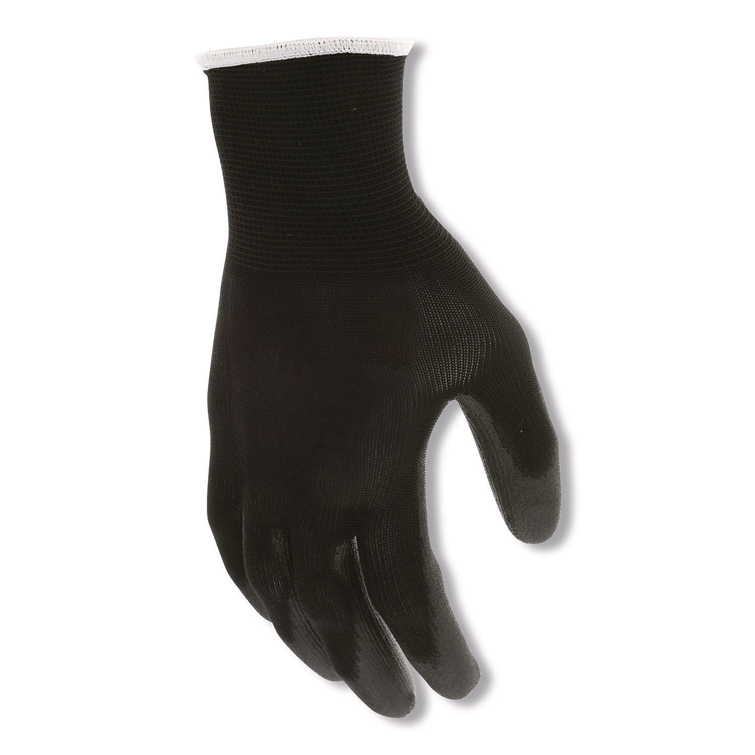 MCR Safety Polyurethane Coated Cut Protection Polyester Gloves, Large, 13 Gauge, Black, 12 Pairs (B96699L)