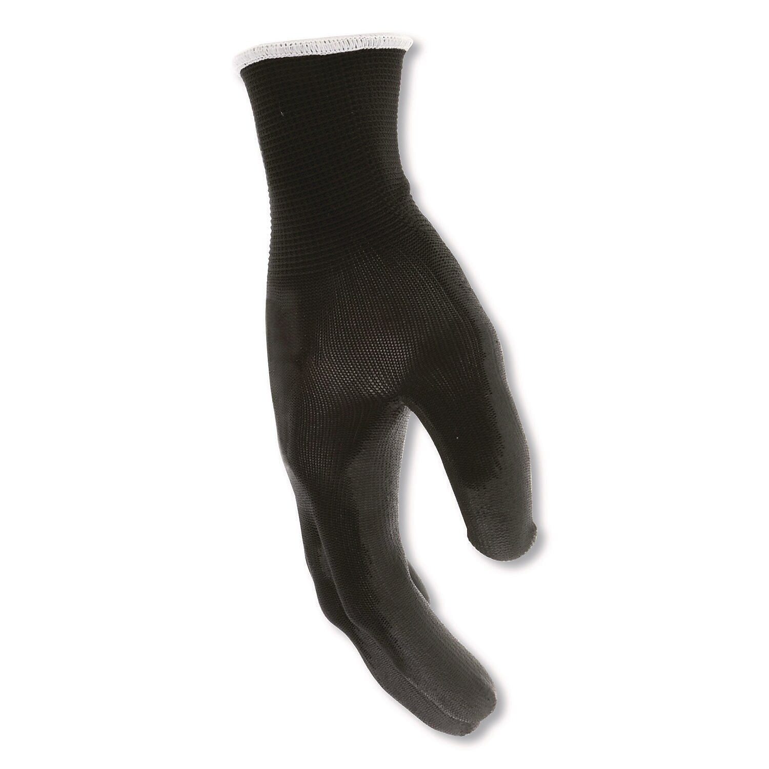 MCR Safety Polyurethane Coated Cut Protection Polyester Gloves, Large, 13 Gauge, Black, 12 Pairs (B96699L)