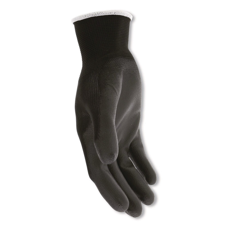 MCR Safety Polyurethane Coated Cut Protection Polyester Gloves, Large, 13 Gauge, Black, 12 Pairs (B96699L)