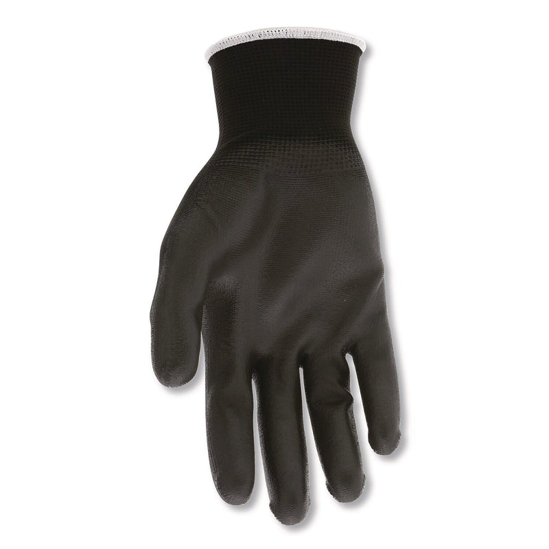 MCR Safety Polyurethane Coated Cut Protection Polyester Gloves, Large, 13 Gauge, Black, 12 Pairs (B96699L)