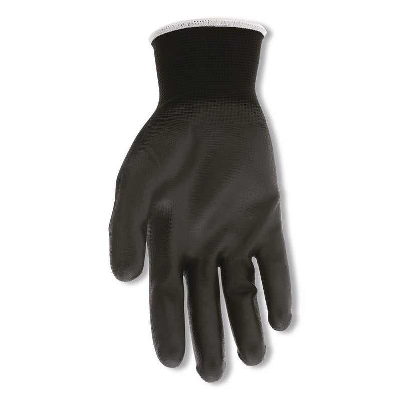 MCR Safety Polyurethane Coated Cut Protection Polyester Gloves, Medium, 13 Gauge, Black, 12 Pairs (B96699M)